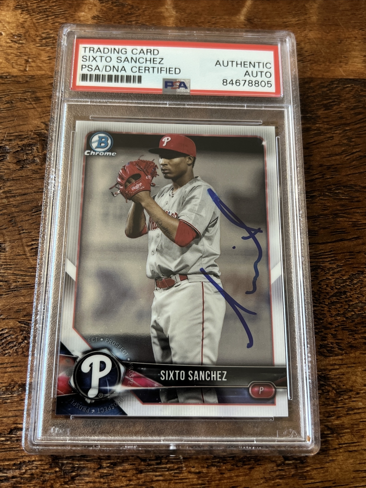 Sixto Sanchez IP Signed Bowman Chrome Card PSA DNA Coa Slab Marlins Autographed