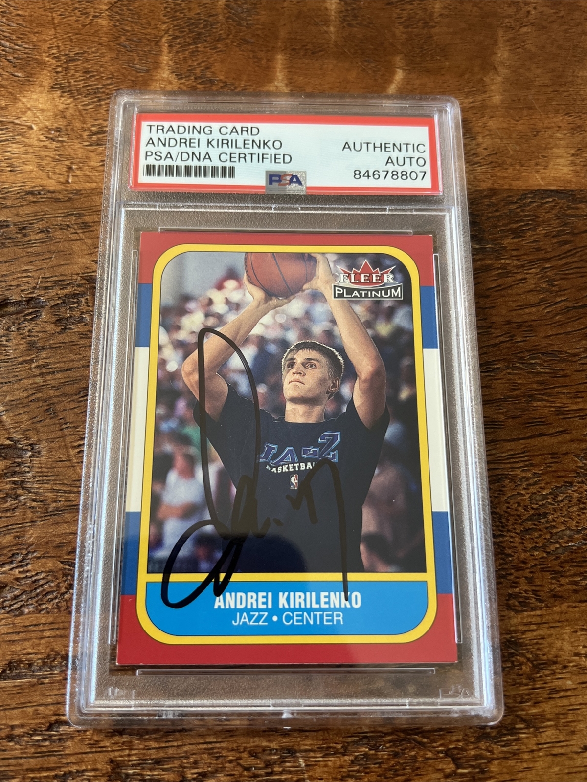 Andrei Kirilenko IP Signed Fleer Rookie Card Psa Dna Coa Slab Autographed Jazz