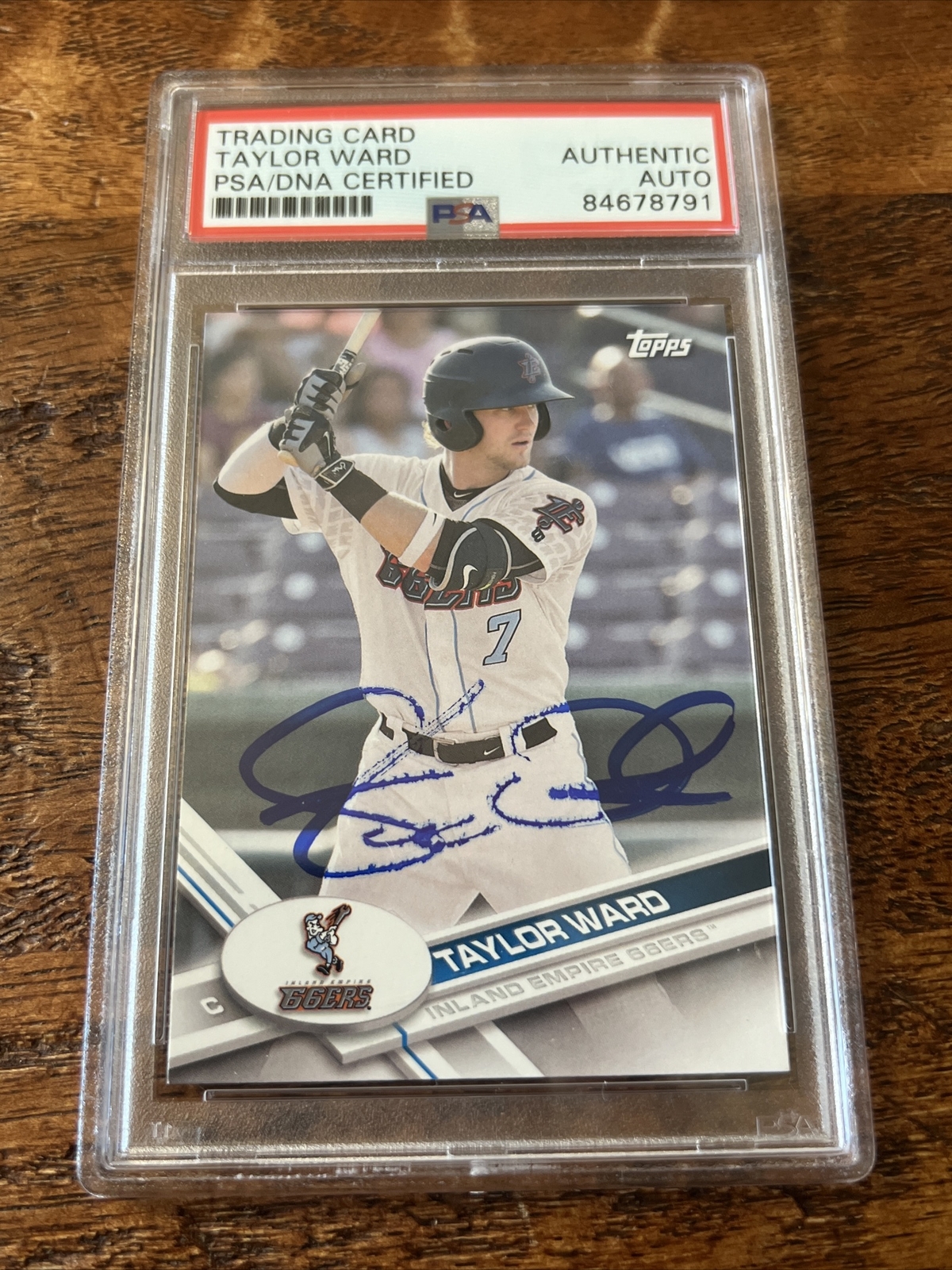Taylor Ward IP Signed Topps Card Psa Dna Coa Slabbed Angels Autographed