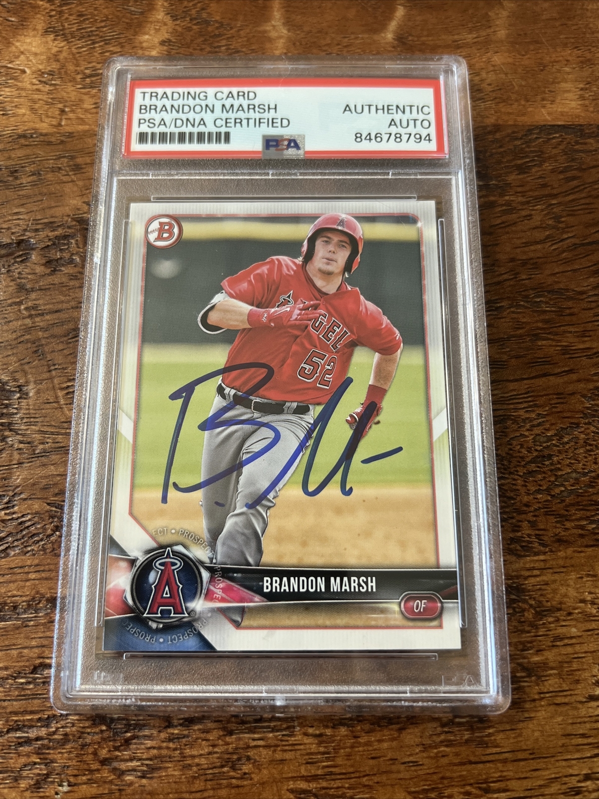 Brandon Marsh IP Signed Bowman Card PSA DNA Coa Slab Autographed Phillies Angels