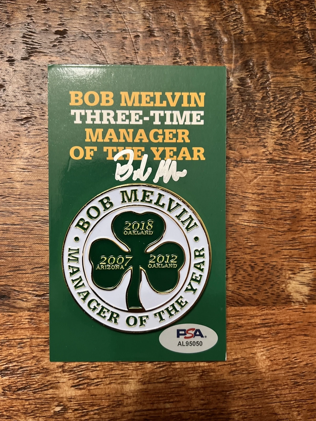 Bob Melvin Signed Manager Of The Year Pin Psa Dna Coa Autographed Padres A’s