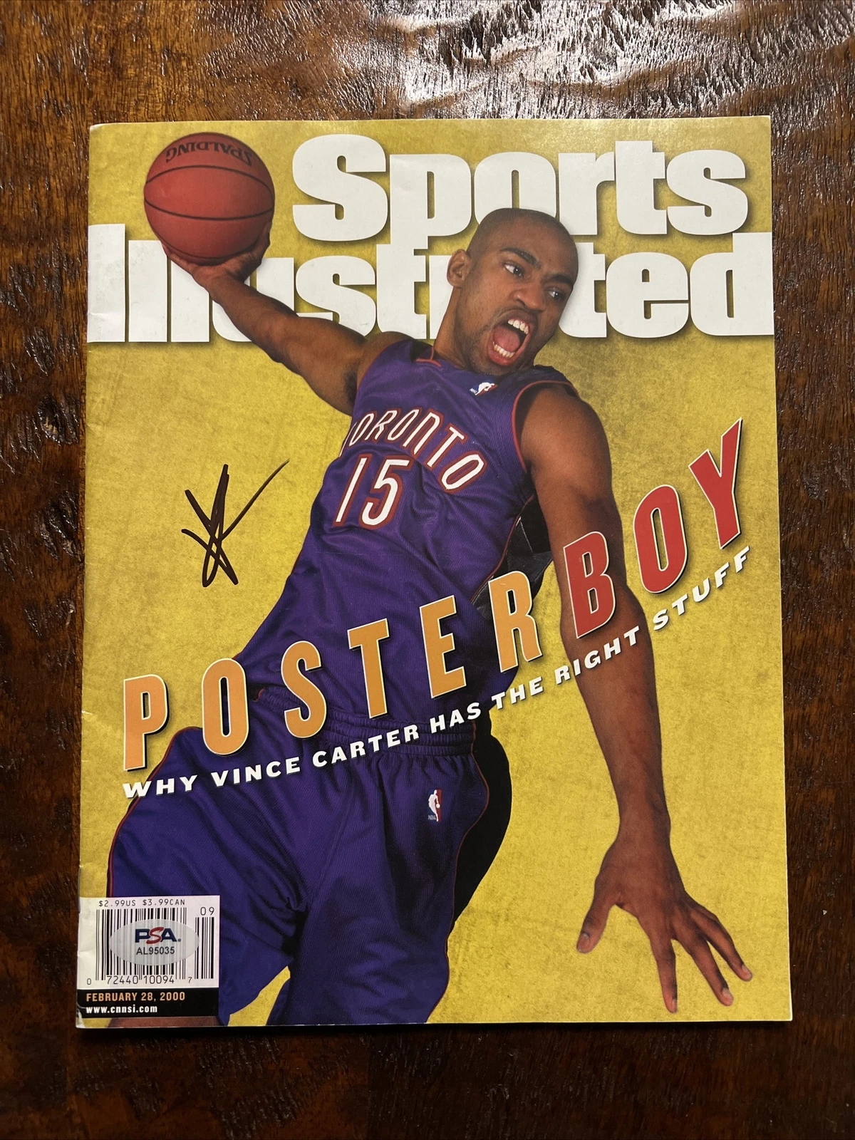 Vince Carter Signed Sports Illustrated Psa Dna Coa Raptors Autographed