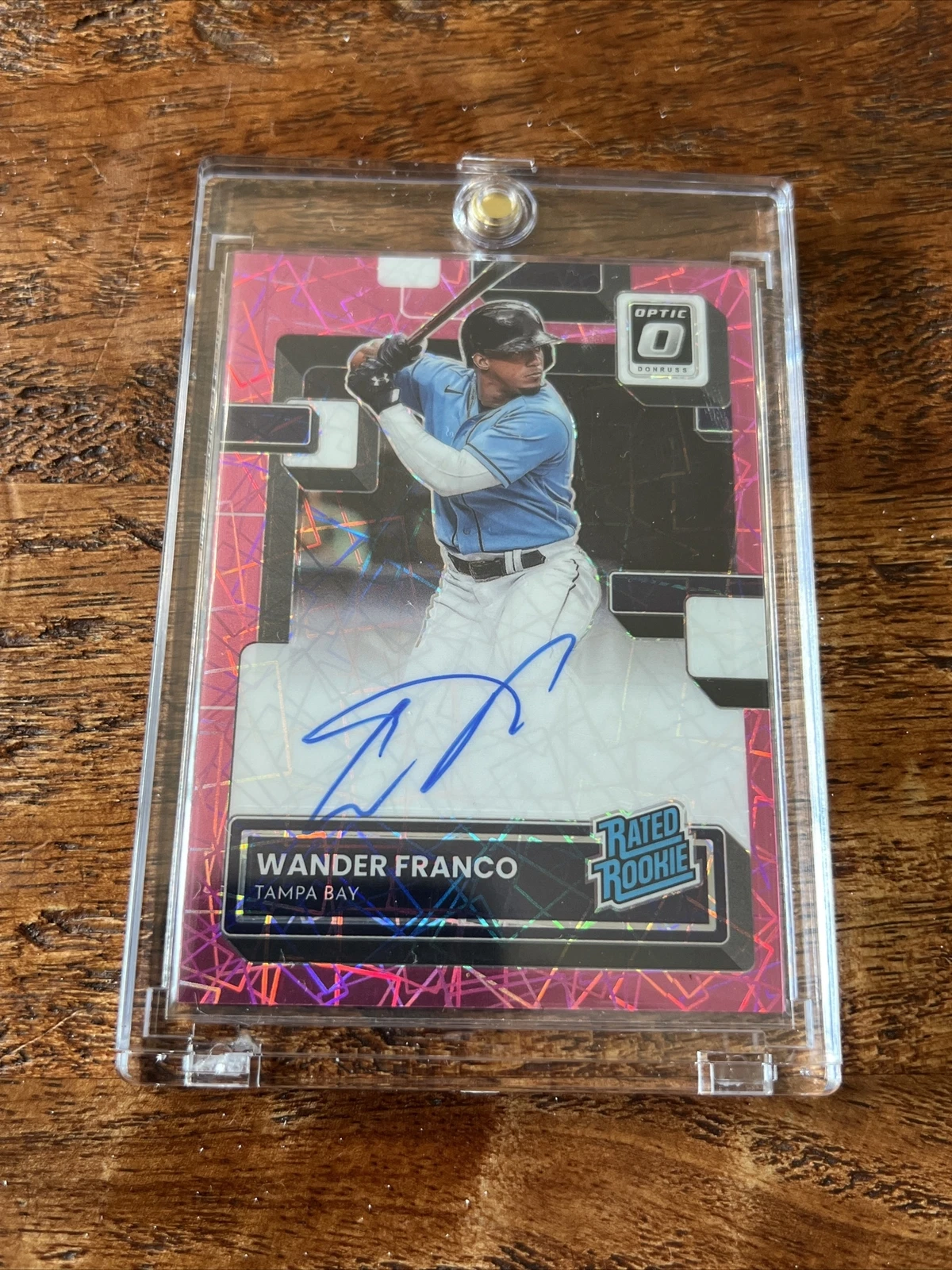 2022 Donruss Optic Wander Franco Rated Rookie Pink Velocity Auto #/25 Rays