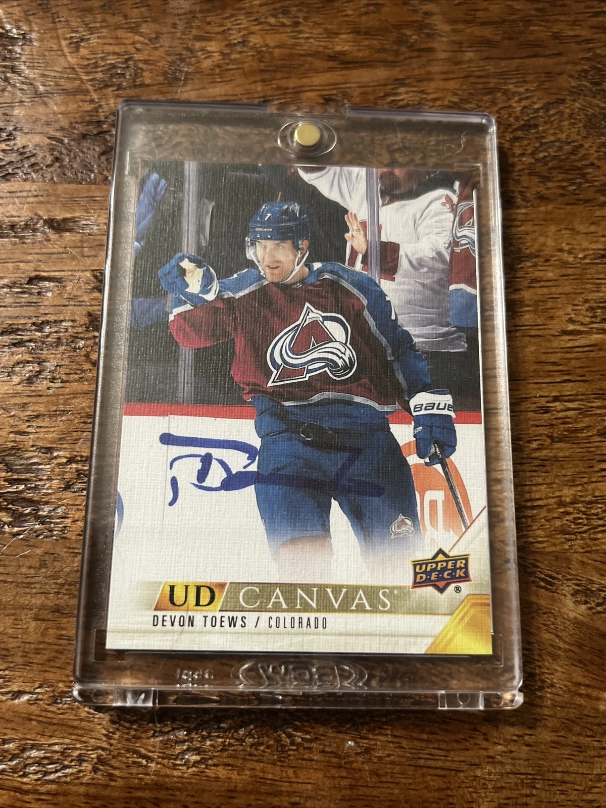 Devon Toews IP Signed UD Canvas Card Psa Dna Coa Avalanche Autographed