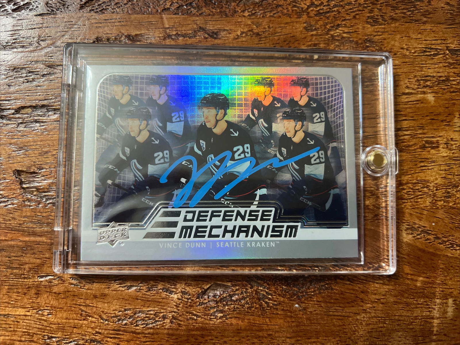 Vince Dunn IP Signed UD Defense Mechanism Card Psa Dna Coa Kraken Autographed