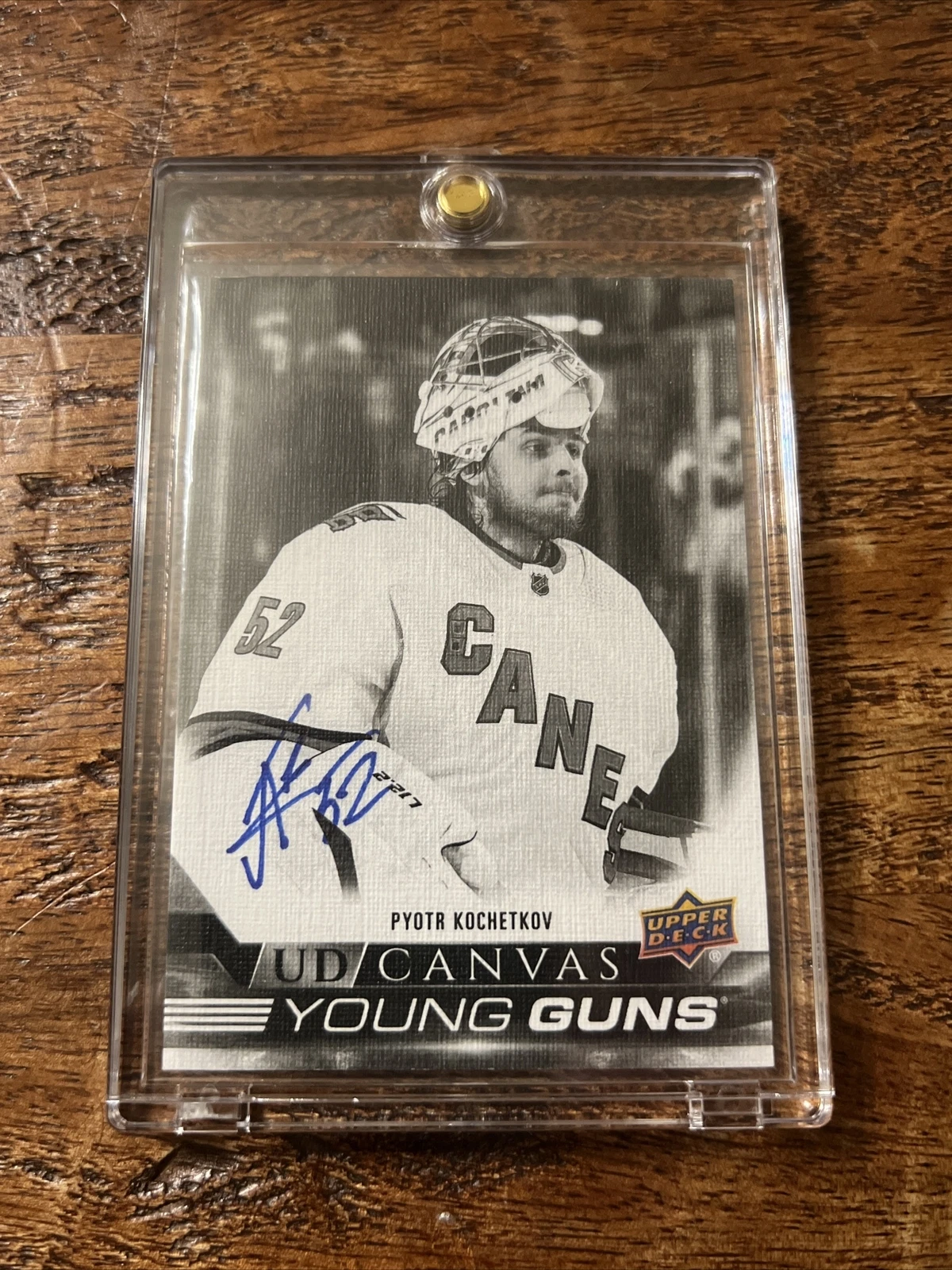 Pyotr Kochetkov IP Signed Black & White Young Guns Canvas Card Psa Dna Coa