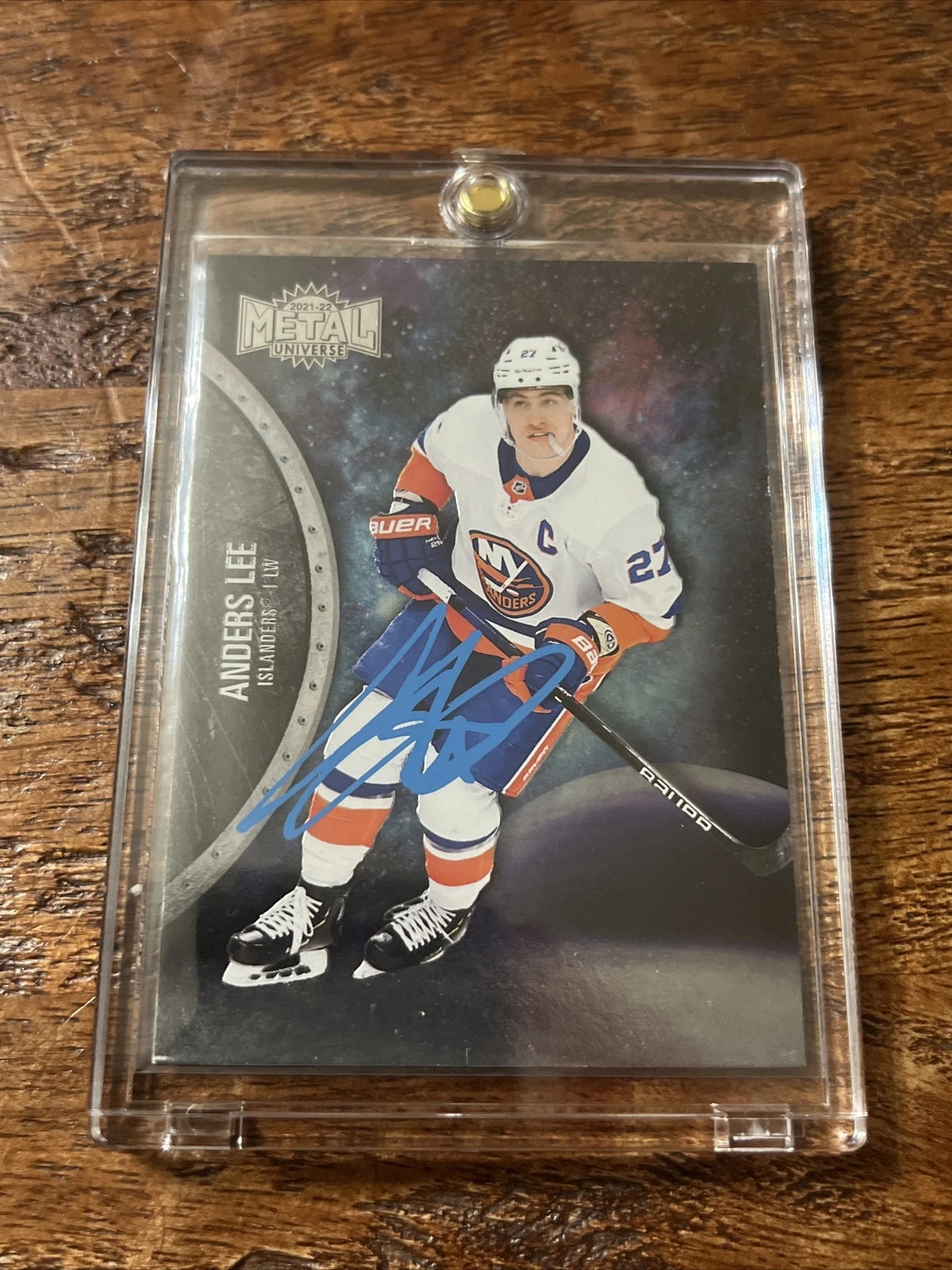Anders Lee IP Signed Skybox Metal Card Psa Dna Coa Islanders Autographed