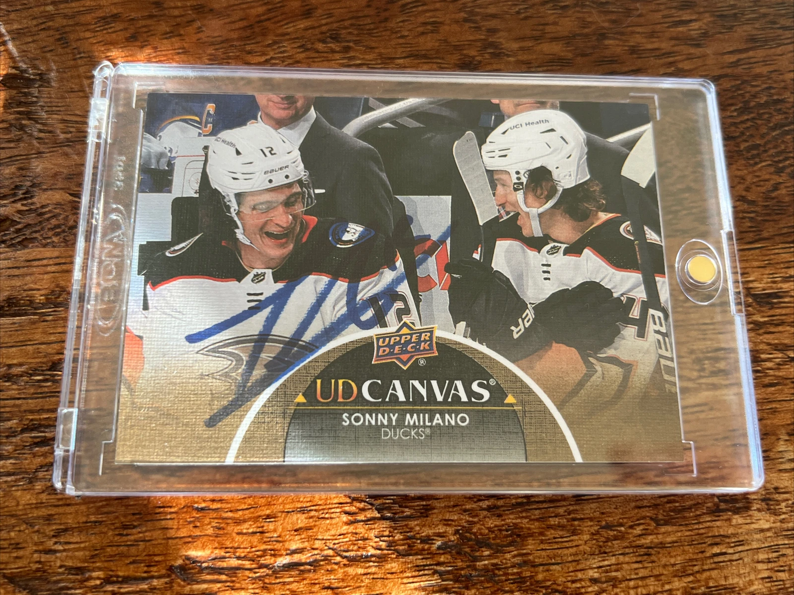 Sonny Milano IP Signed UD Canvas Card Psa Dna Coa Ducks Autographed
