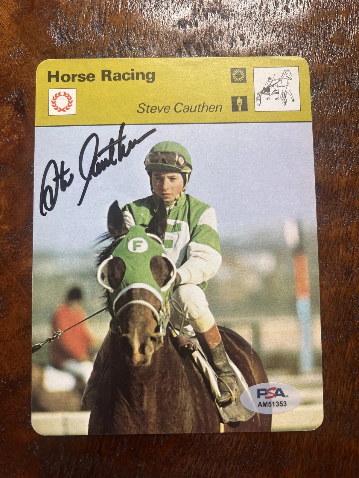 Steve Cauthen Signed Sportscaster Card Psa/Dna Coa Autographed Horse Racing