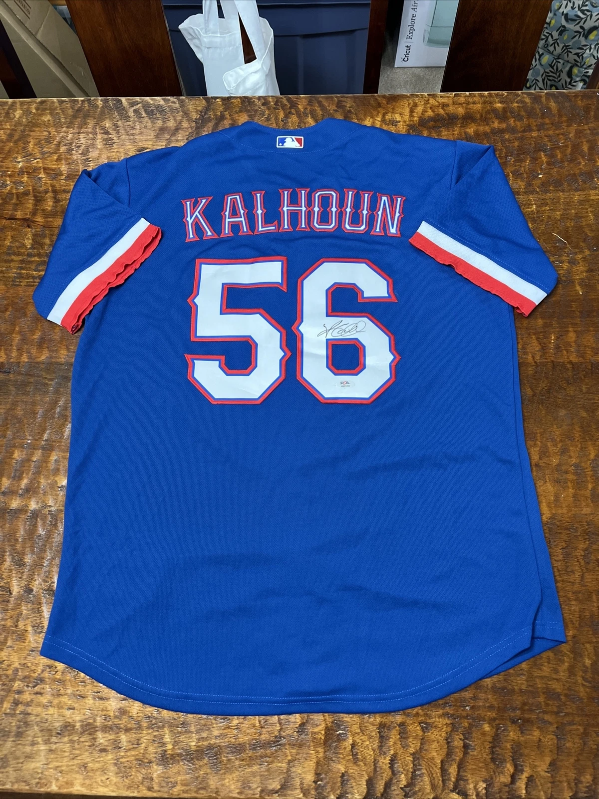 Kole Calhoun Signed Texas Rangers Jersey PSA DNA Coa Autographed