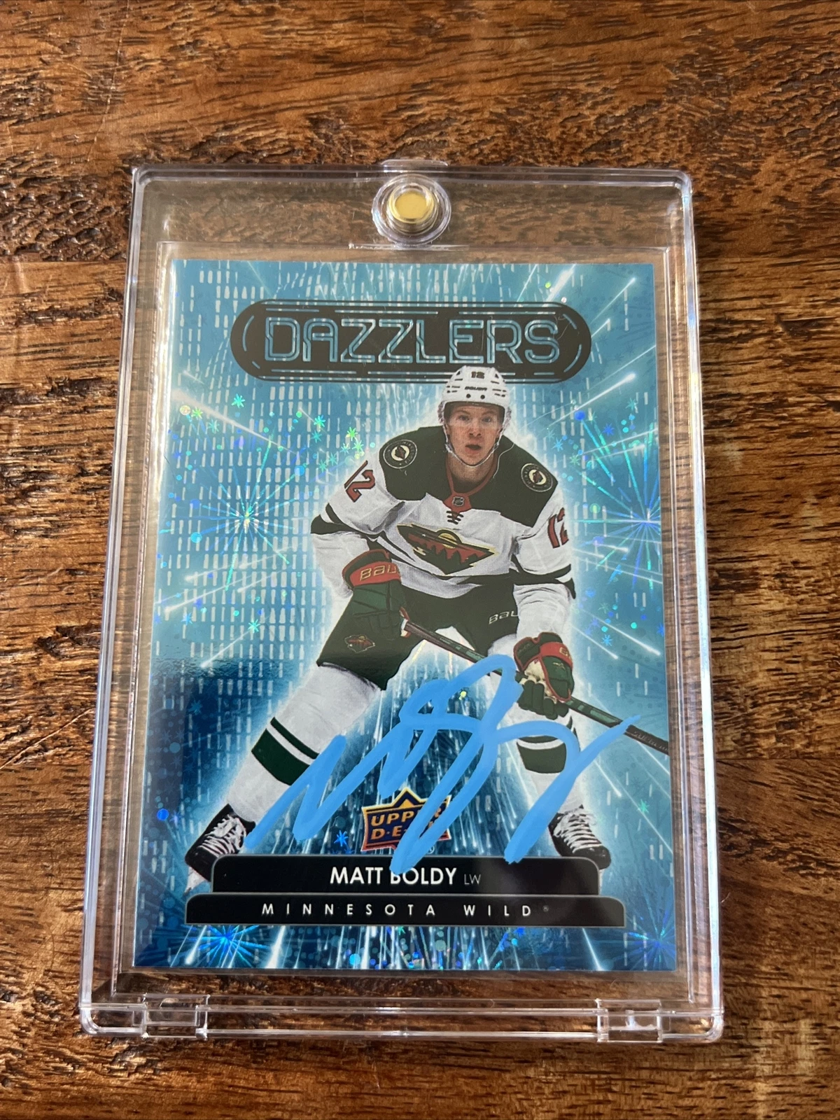 Matt Boldy IP Signed Upper Deck Dazzlers RC Card Psa Dna Coa Autographed Wild