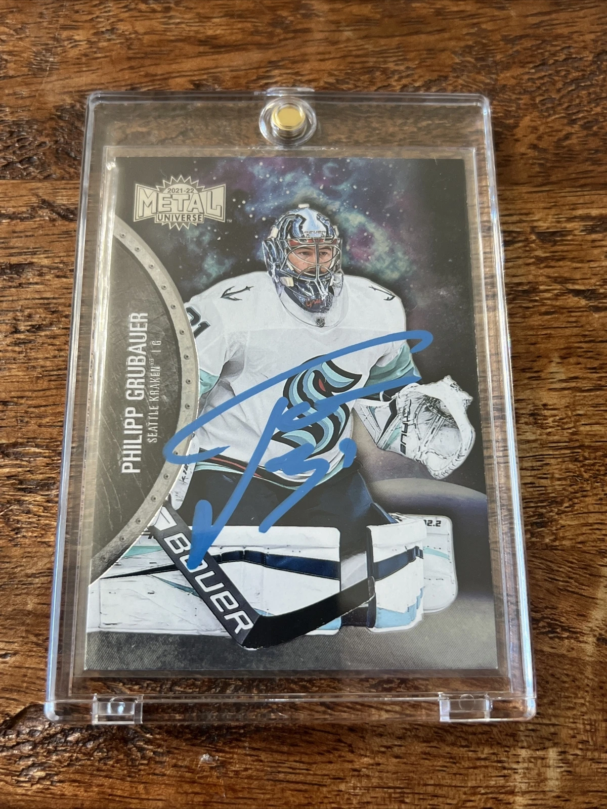 Philipp Grubauer IP Signed Skybox Metal Card Psa Dna Coa Kraken Autographed