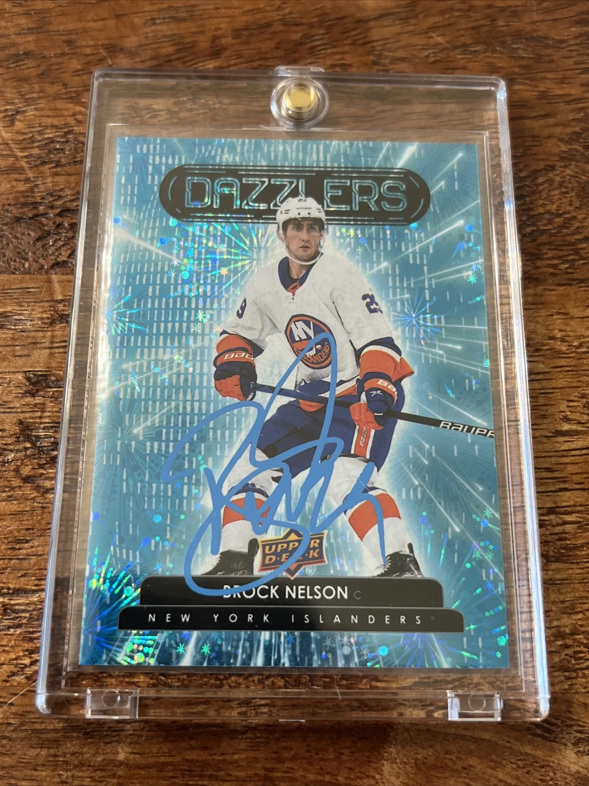 Brock Nelson IP Signed UD Dazzlers Card Psa Dna Coa Autographed Islanders