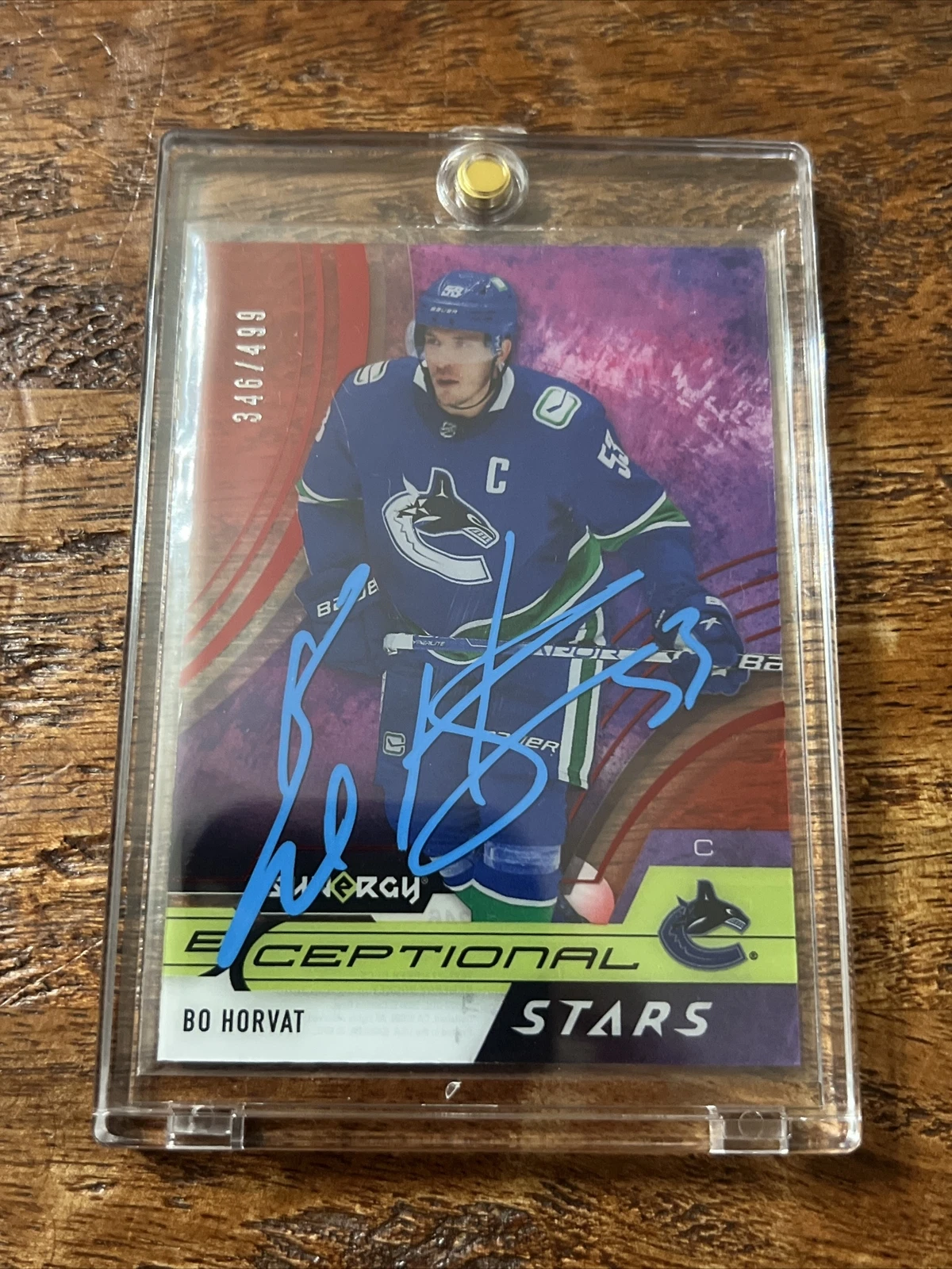 Bo Horvat IP Signed UD Synergy Acetate Card Psa Dna Coa Autographed Canucks