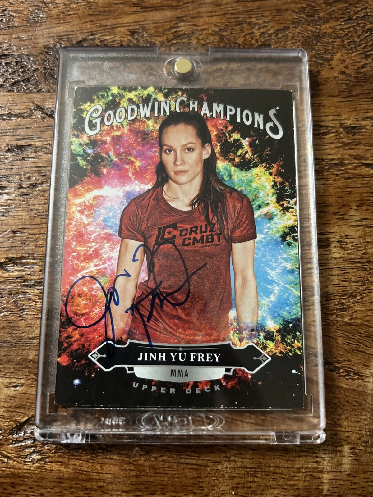 Jinh Yu Frey IP Signed Goodwin Champions Card Psa Dna Coa Autographed UFC MMA