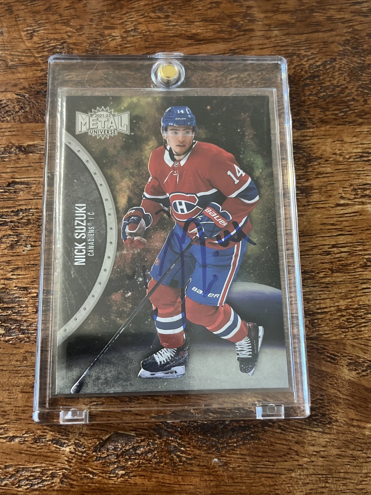 Nick Suzuki IP Signed Skybox Metal Card Psa Dna Coa Canadiens Autographed
