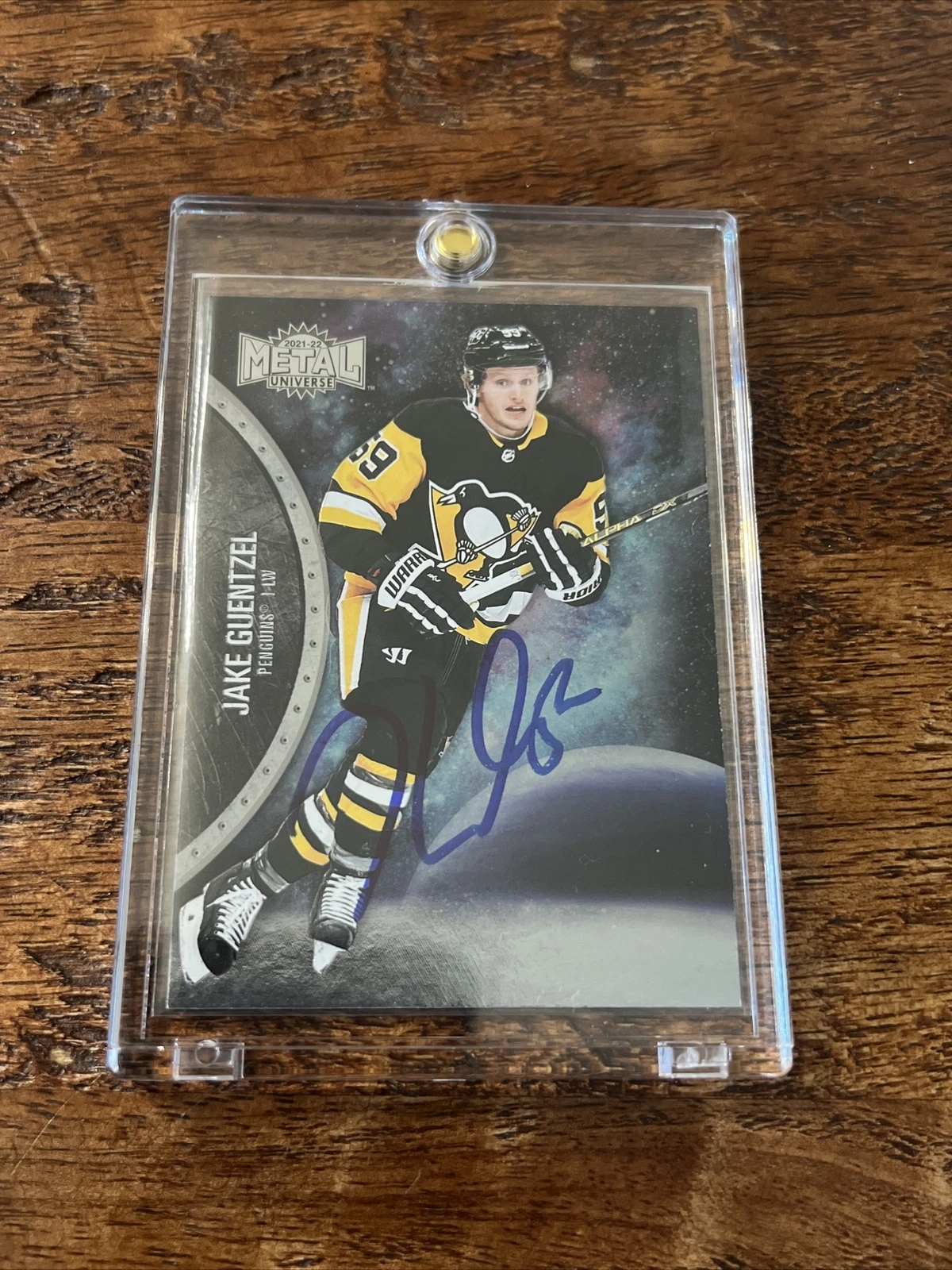 Jake Guentzel IP Signed Skybox Metal Card Psa Dna Coa Penguins Autographed