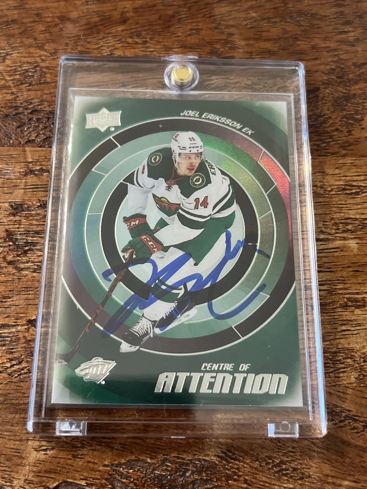 Joel Eriksson Ek IP Signed UD Centre Of Attention Card Psa Dna Coa Autographed