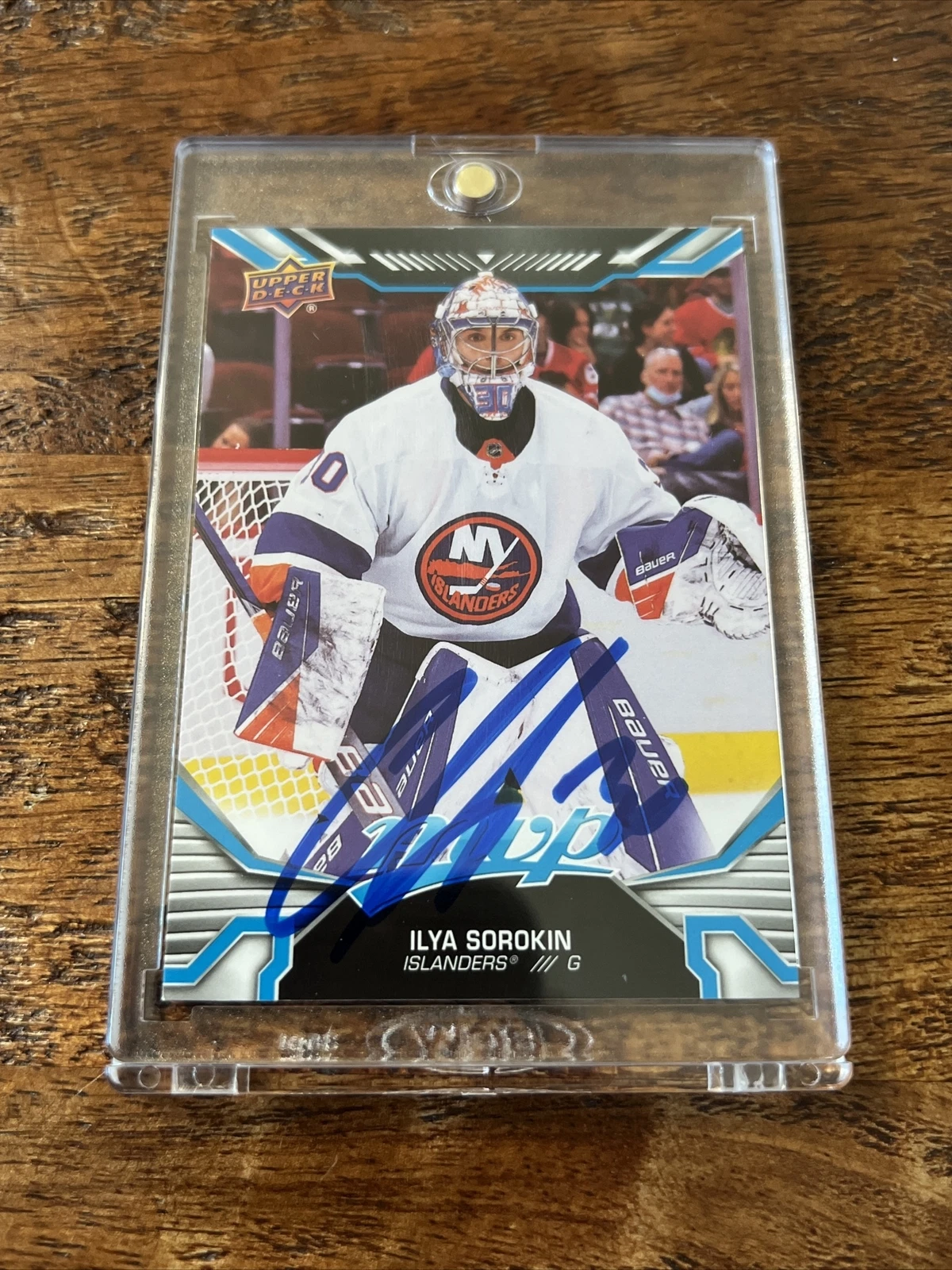 Ilya Sorokin IP Signed Upper Deck MVP Card Psa Dna Coa Islanders Autographed