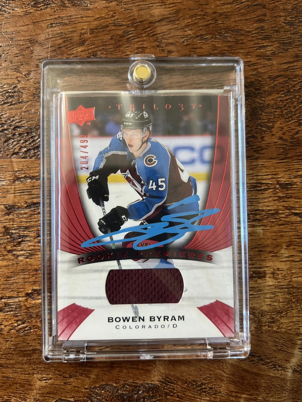 Bowen Byram IP Signed Trilogy RC Jersey Card Psa Dna Coa Avalanche Autographed
