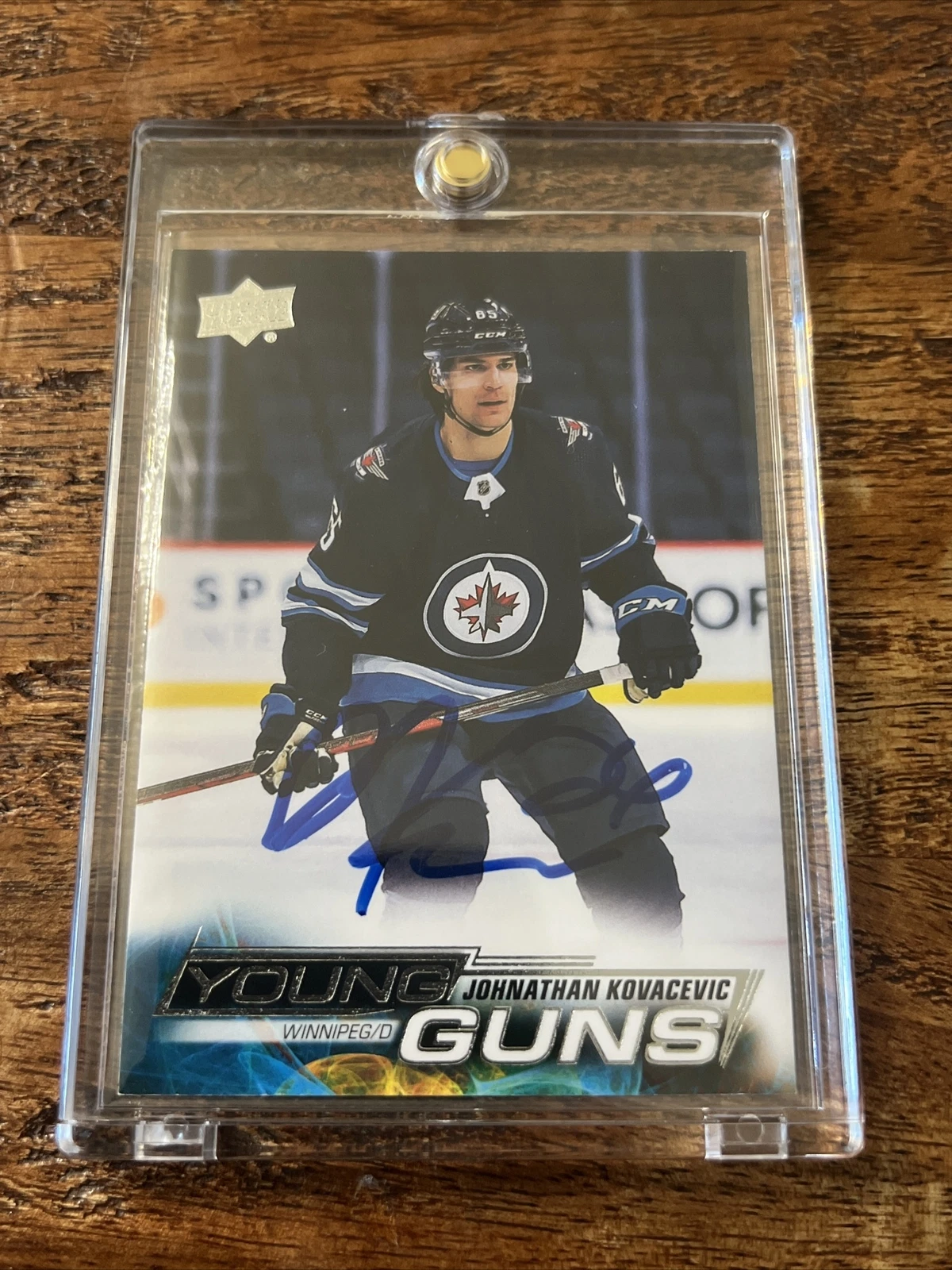 Johnathan Kovacevic IP Signed UD Young Guns Card Psa Dna Coa Autographed Jets