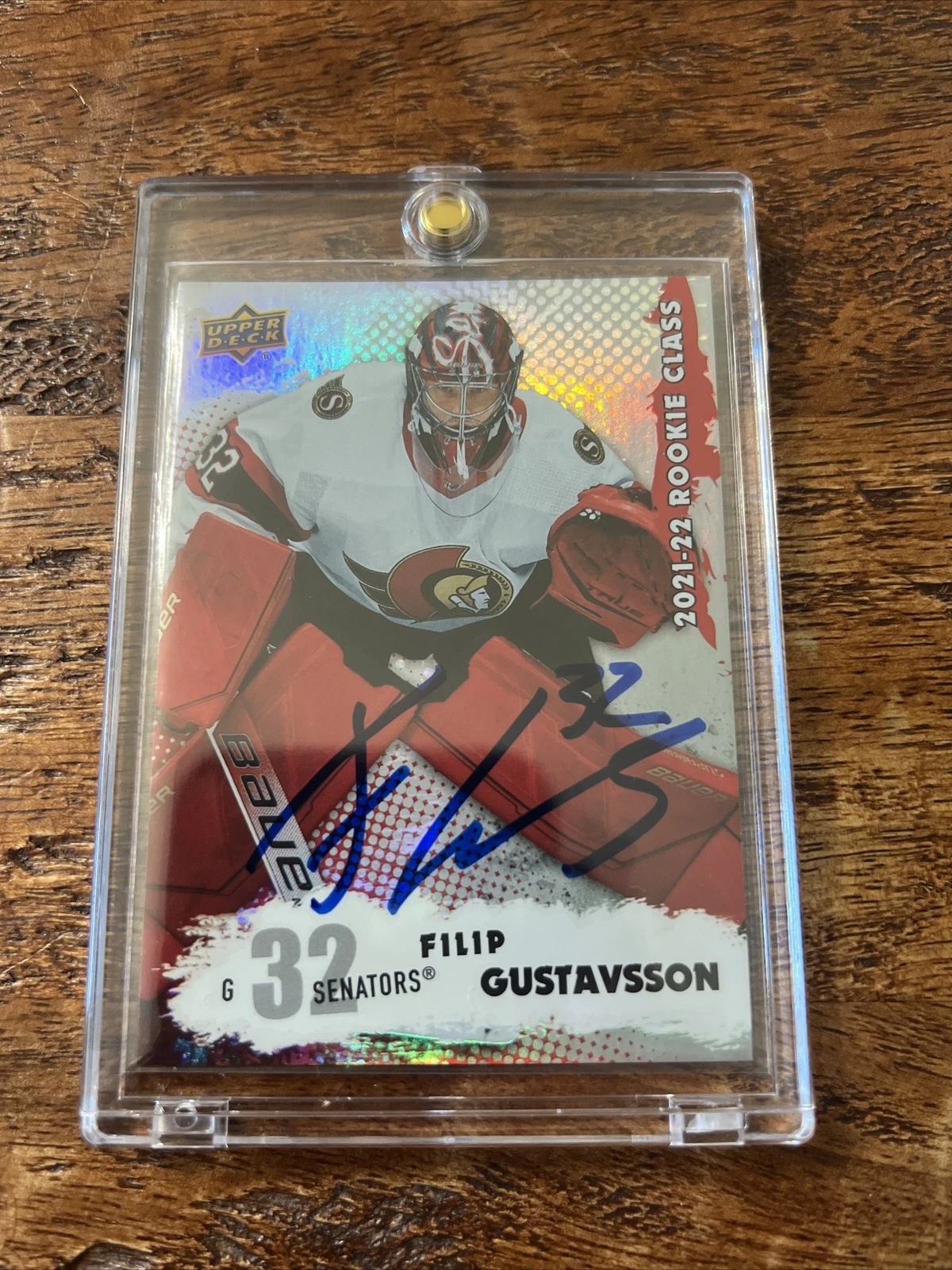 Filip Gustavsson IP Signed Upper Deck Rookie Card Psa Dna Coa Autographed Wild