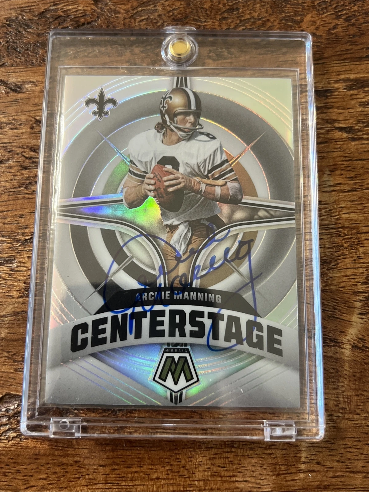Archie Manning IP Signed Mosaic Card Psa Dna Coa Autographed Saints