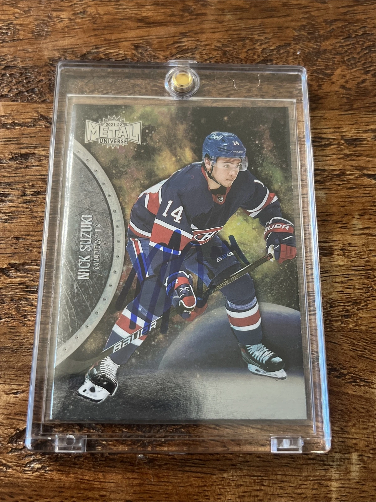 Nick Suzuki IP Signed Skybox Metal Card Psa Dna Coa Canadiens Autographed