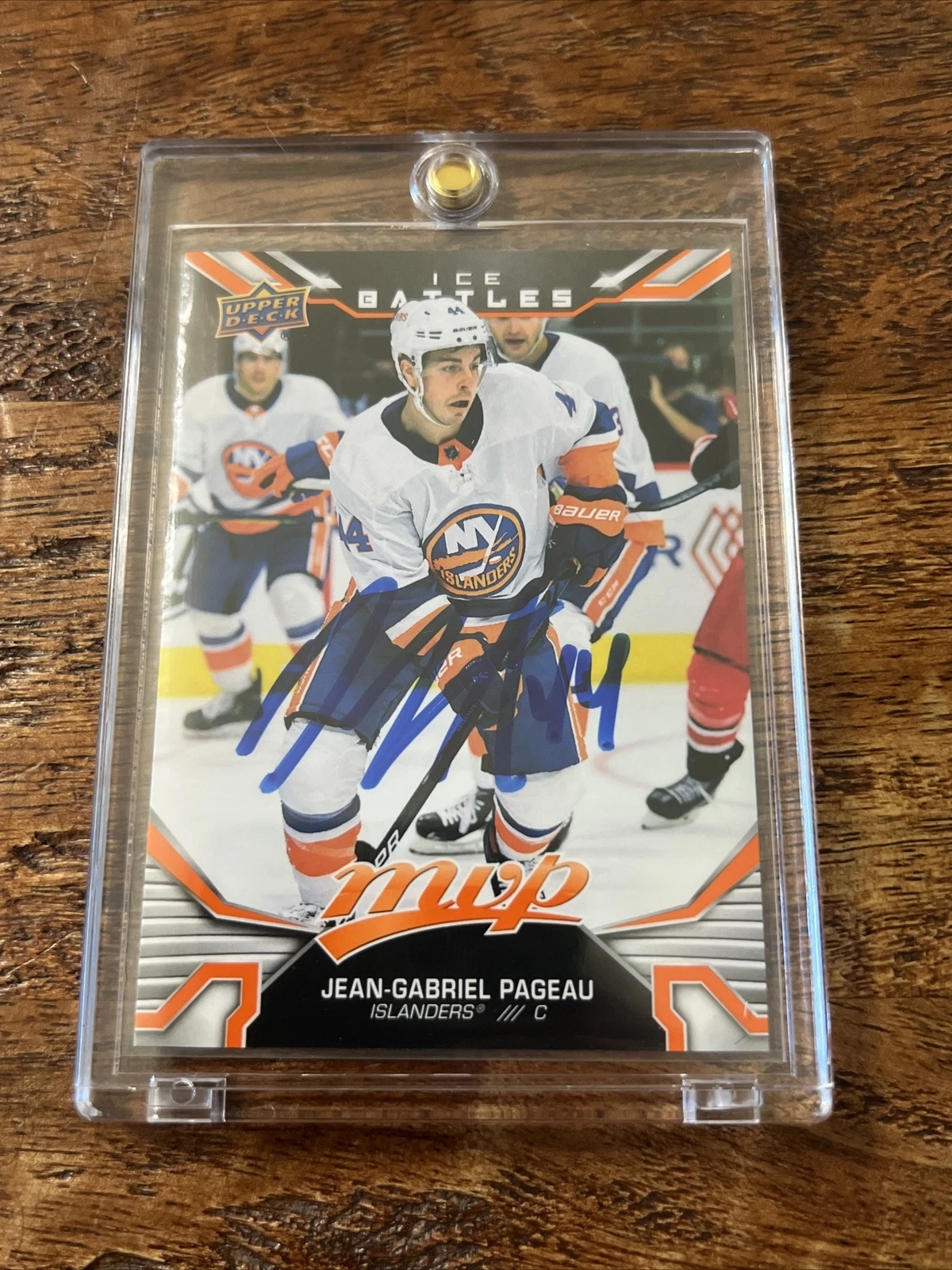 Jean-Gabriel Pageau IP Signed UD MVP Card Psa Dna Coa Islanders Autographed