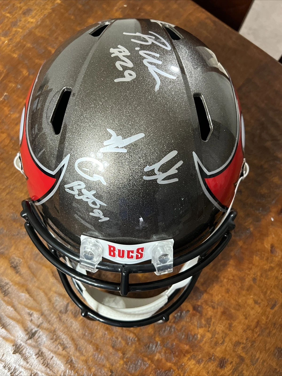 Kyle Trask Rachaad White Brate Signed Buccaneers Full Size Helmet PSA DNA Coa