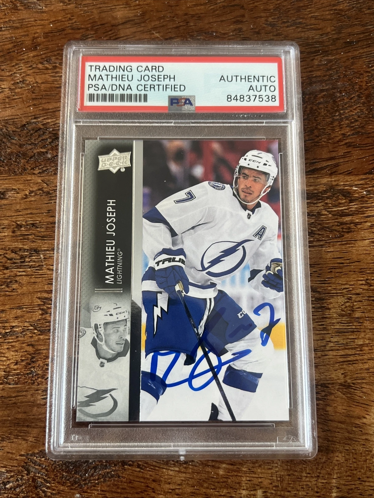 Mathieu Joseph IP Signed Upper Deck Card Psa Dna Coa Slab Lightning Autographed