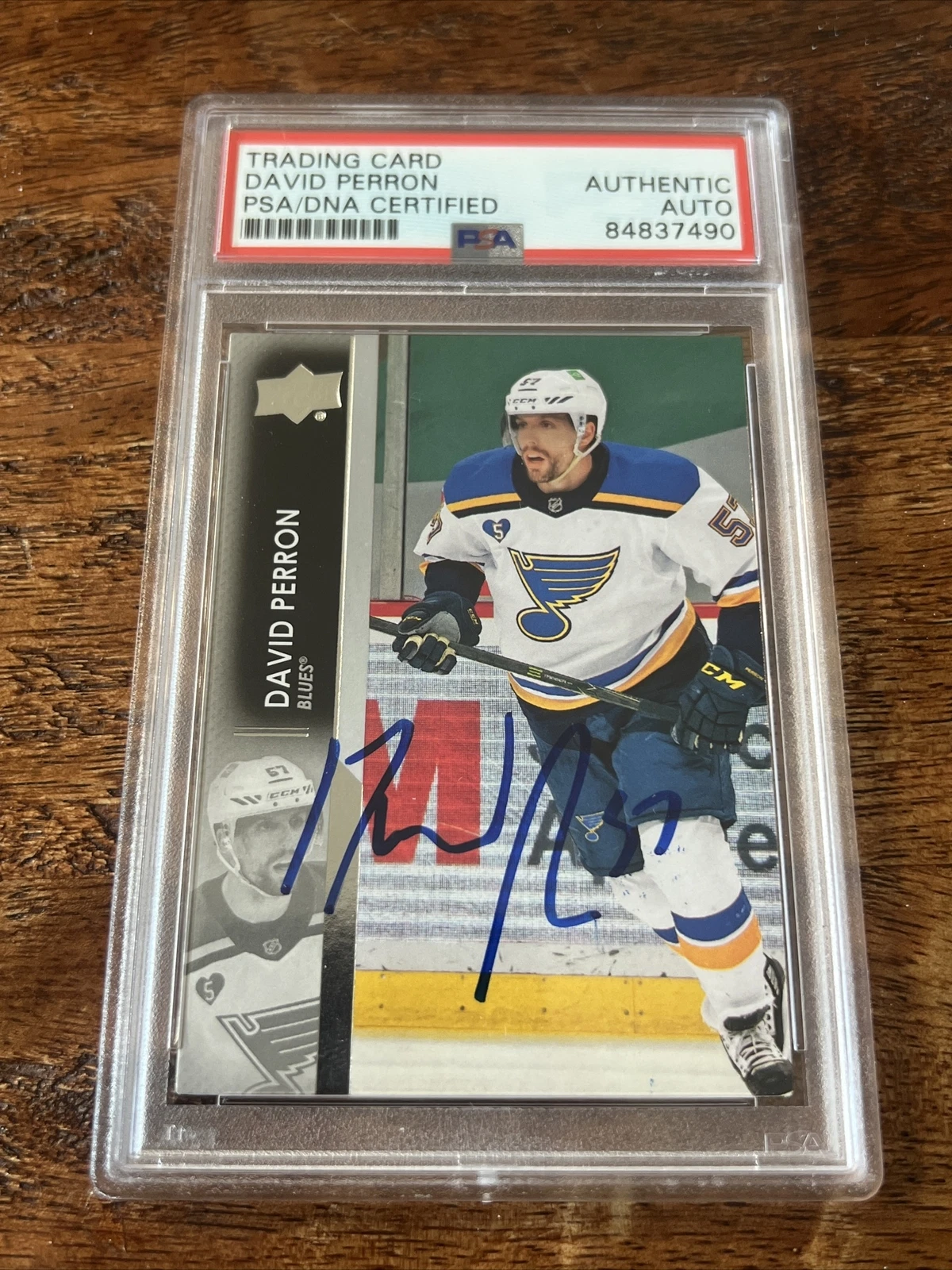 David Perron IP Signed Upper Deck Card Psa Dna Coa Slab Blues Autographed