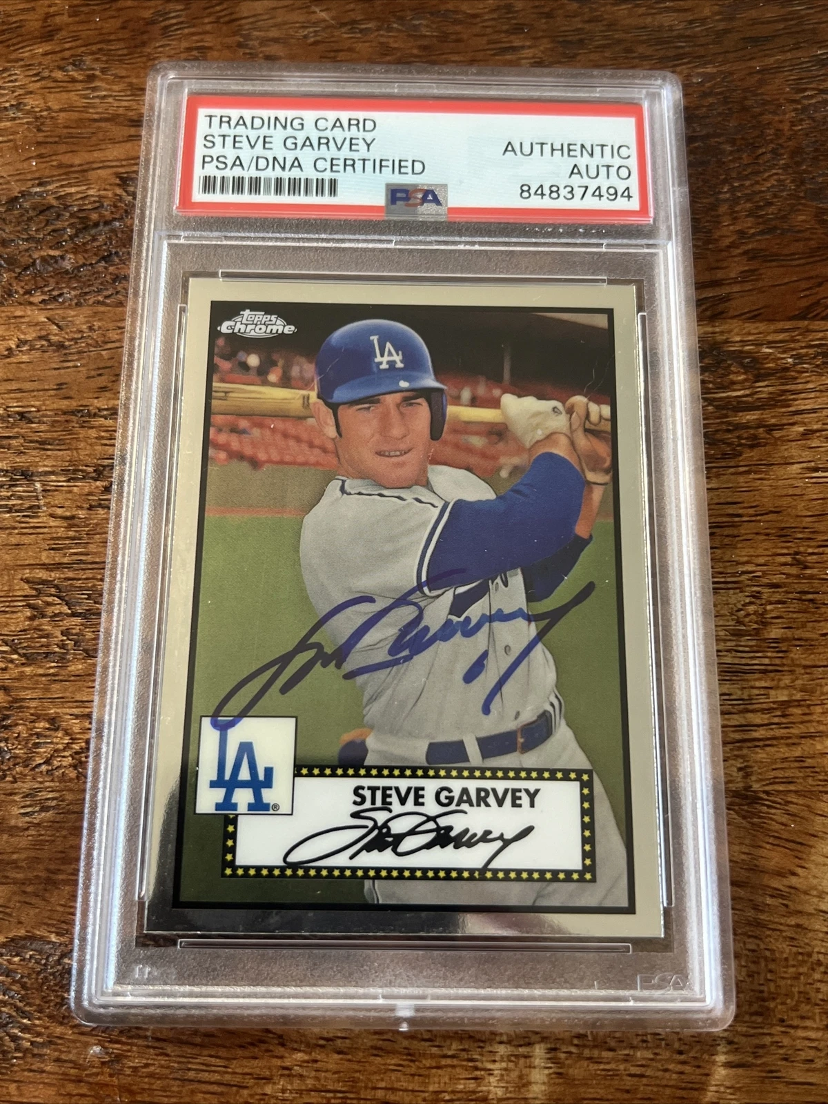 Steve Garvey IP Signed Topps Chrome Anniversary Card PSA DNA Coa Slab Dodgers