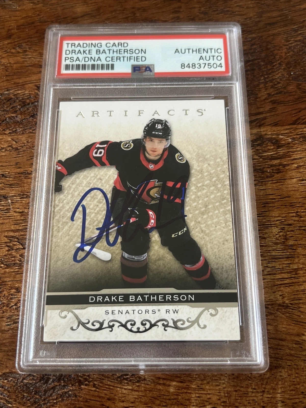 Drake Batherson IP Signed UD Artifacts Card Psa Dna Coa Slab Senators Auto