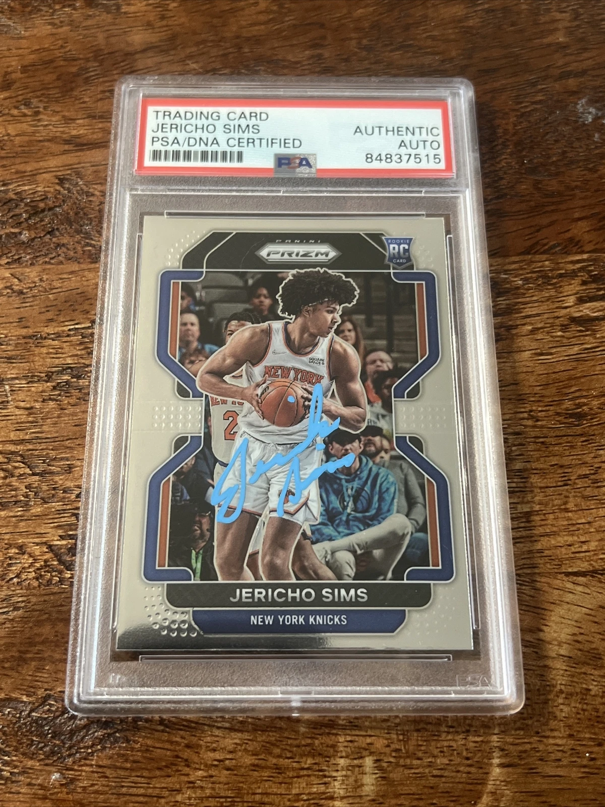Jericho Sims IP Signed Prizm Rookie Card Psa Dna Coa Slab Autographed Knicks