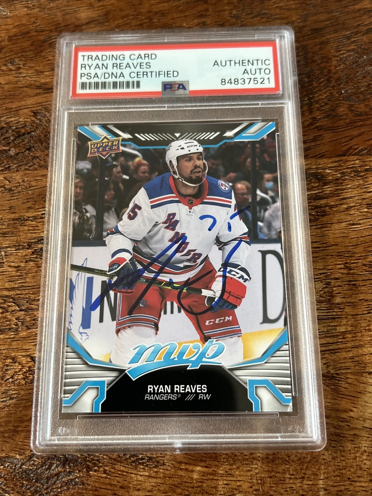Ryan Reaves IP Signed Upper Deck MVP Card Psa Dna Coa Slab Rangers Autographed