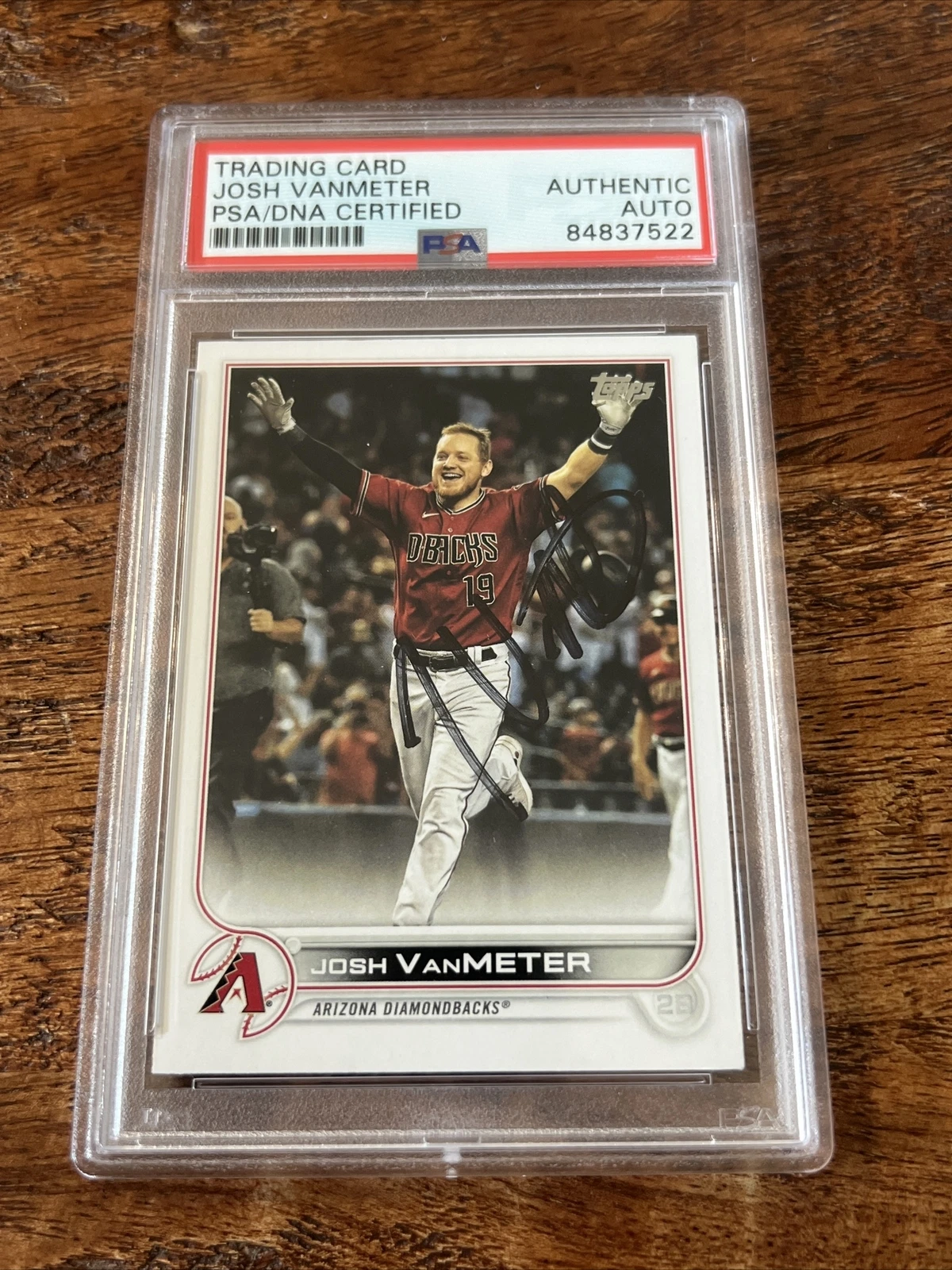 Josh VanMeter IP Signed Topps Card Psa Dna Coa Slab Diamondbacks Autographed