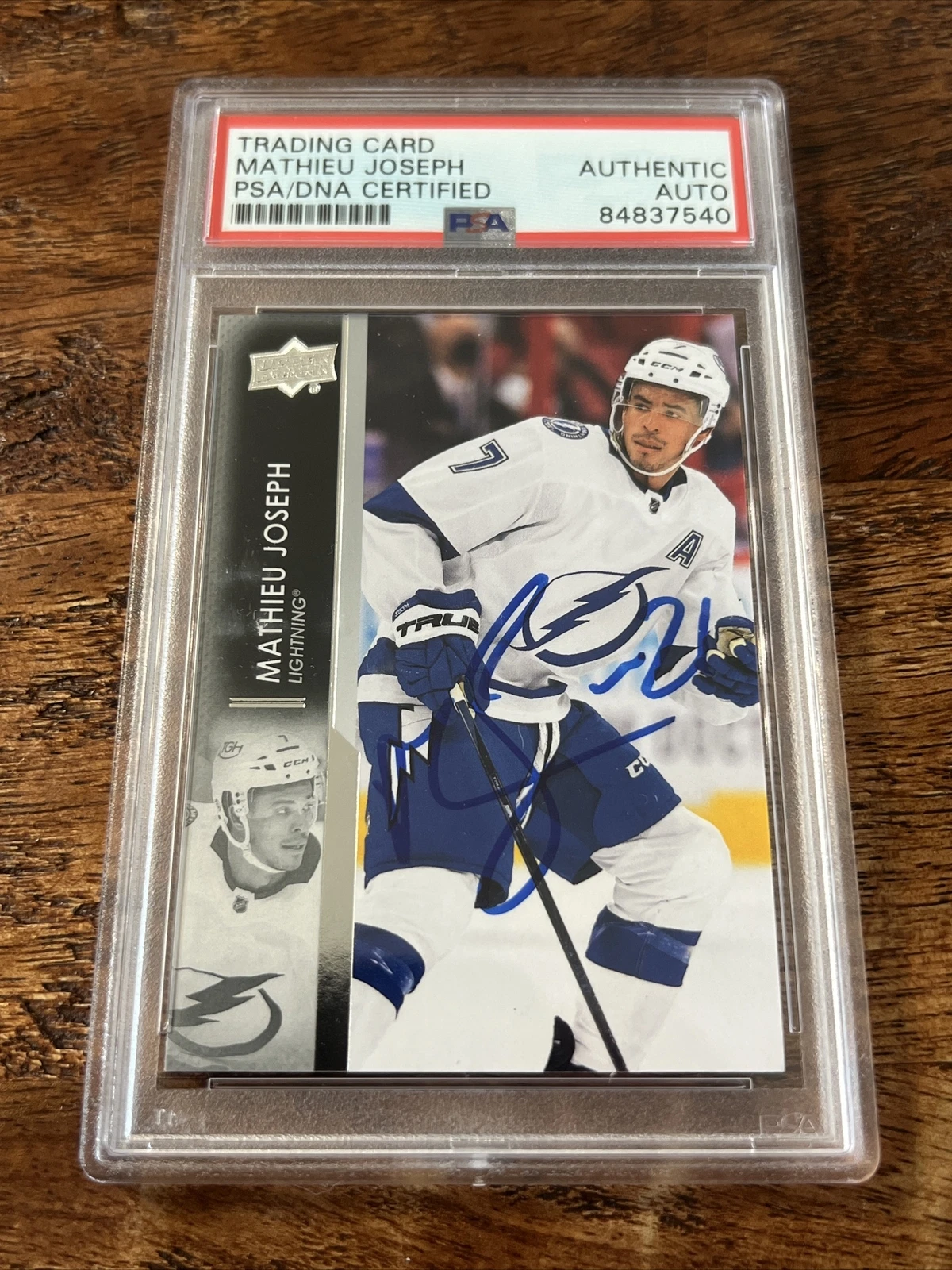 Mathieu Joseph IP Signed Upper Deck Card Psa Dna Coa Slab Lightning Autographed