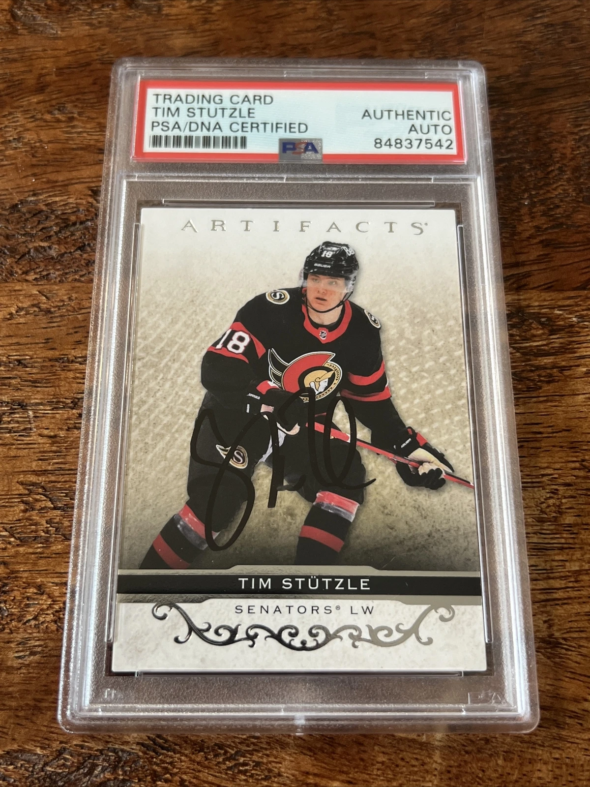Tim Stutzle IP Signed UD Artifacts Card Psa Dna Coa Slab Senators Autographed