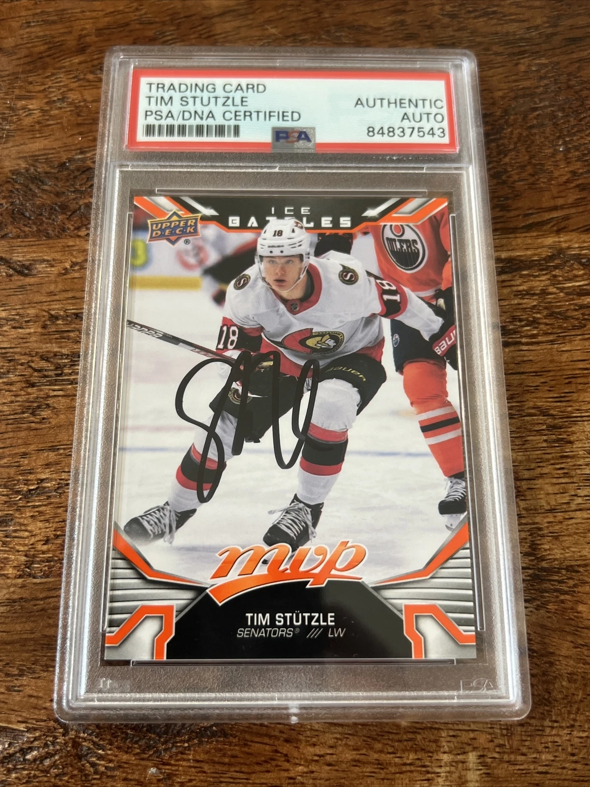 Tim Stutzle IP Signed Upper Deck MVP Card Psa Dna Coa Slab Senators Autographed