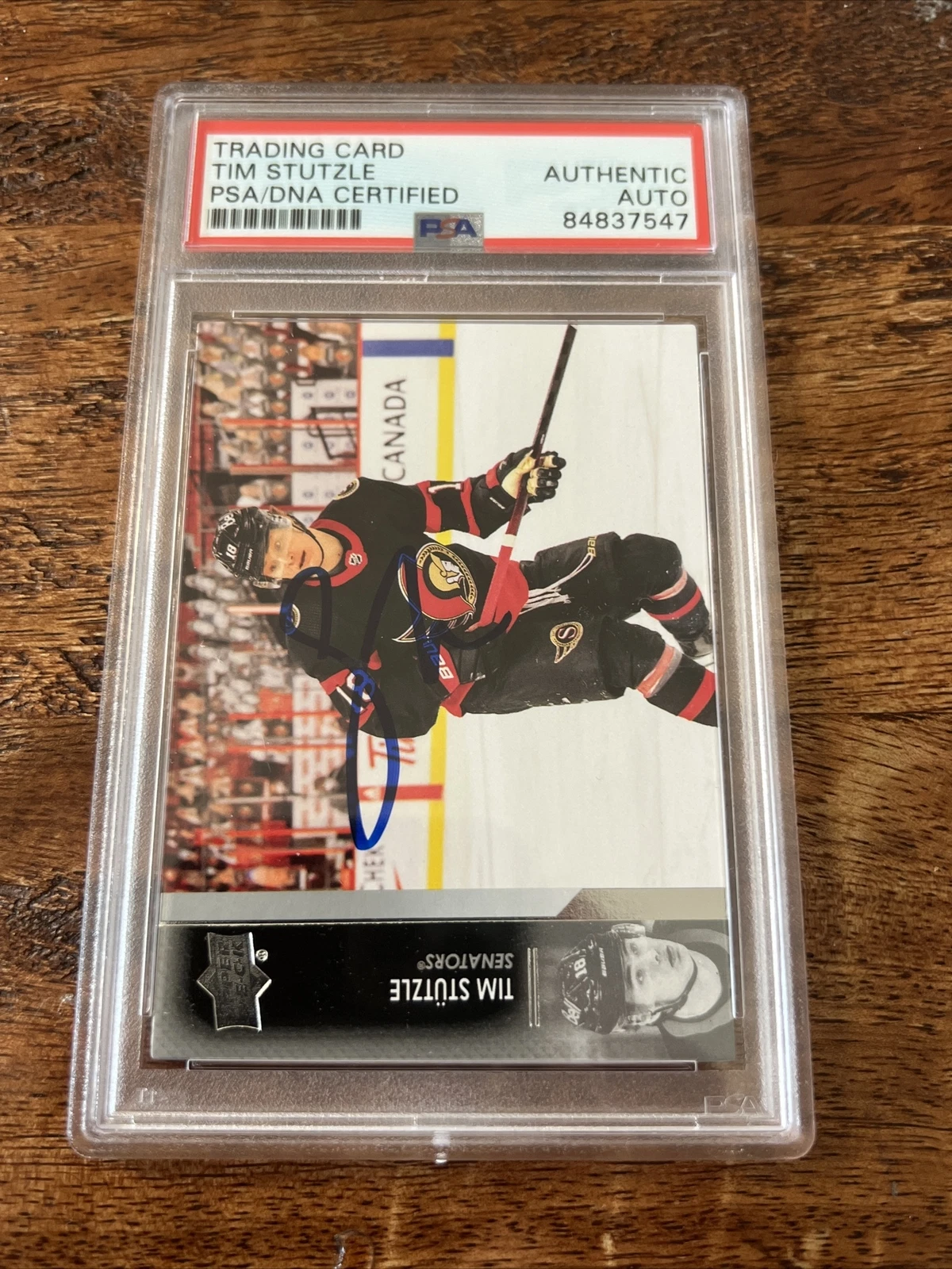 Tim Stutzle IP Signed Upper Deck Card Psa Dna Coa Slab Senators Autographed