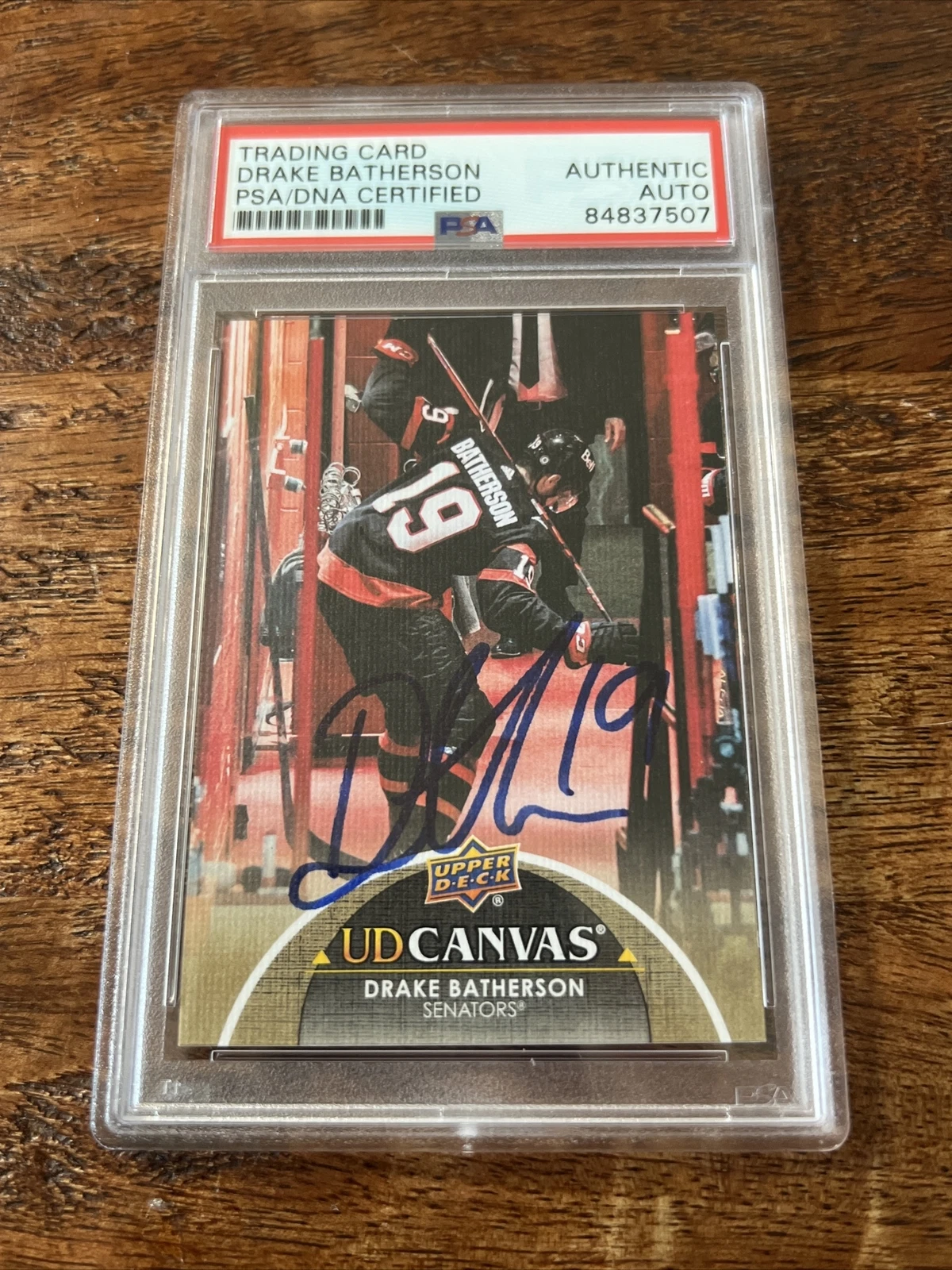 Drake Batherson IP Signed UD Canvas Card Psa Dna Coa Slab Senators Autographed