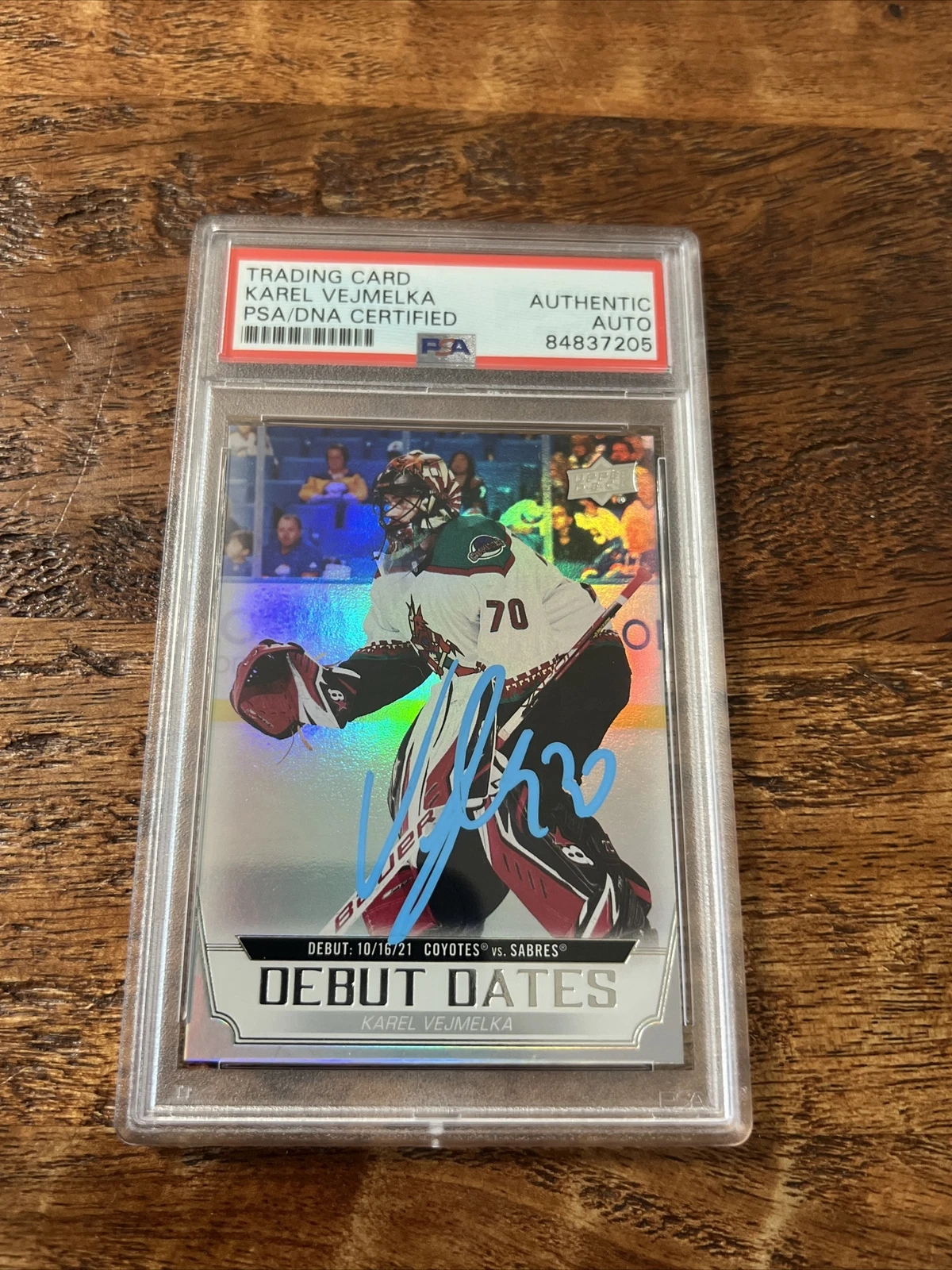 Karel Vejmelka IP Signed Upper Deck Card Psa Dna Coa Slab Coyotes Autographed