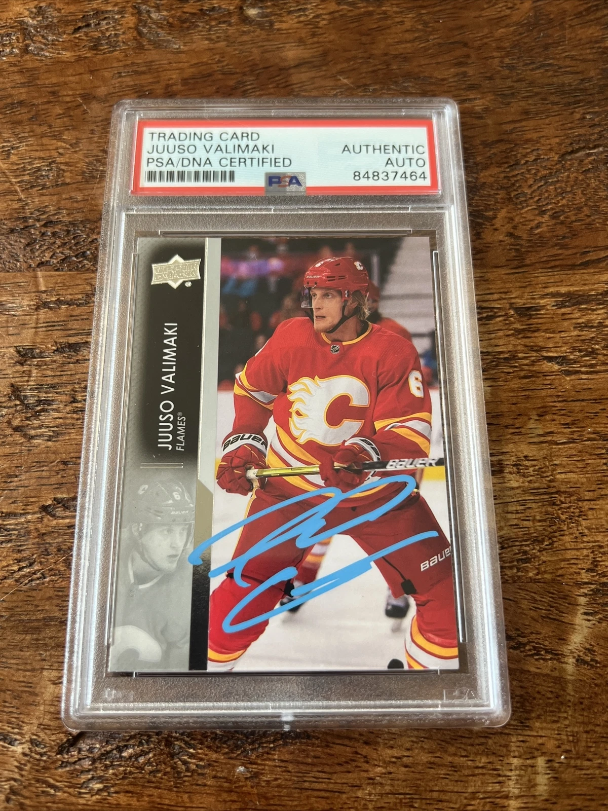 Juuso Valimaki IP Signed Upper Deck Card Psa Dna Coa Slab Flames Autographed