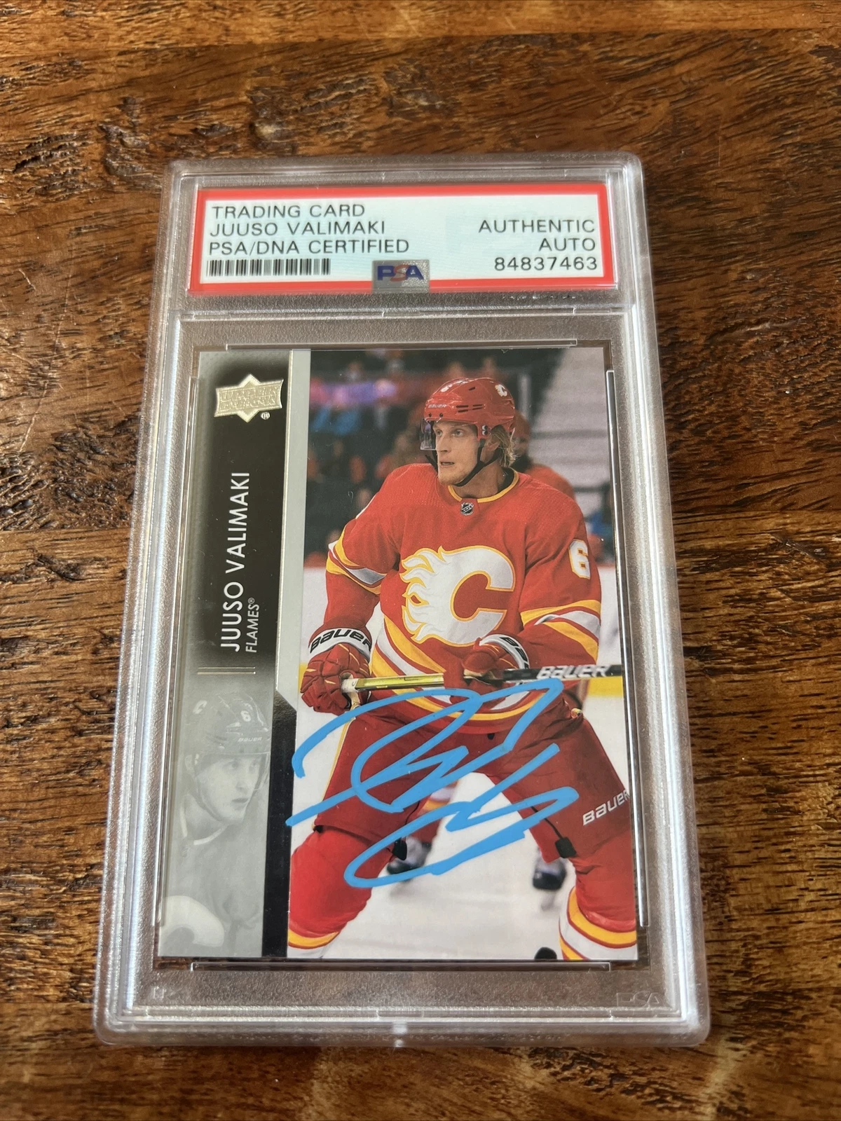 Juuso Valimaki IP Signed Upper Deck Card Psa Dna Coa Slab Flames Autographed
