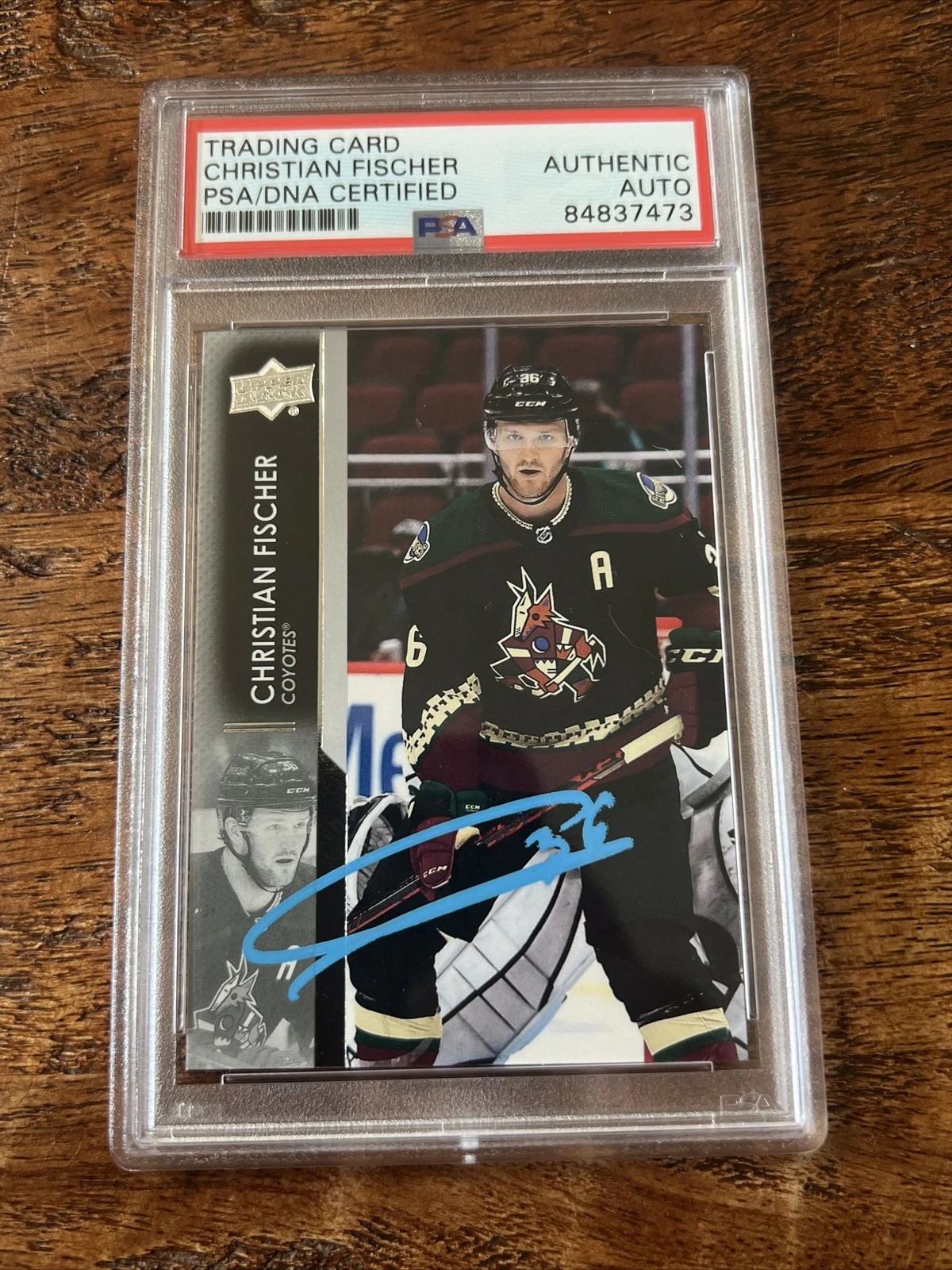Christian Fischer Signed Upper Deck Card Psa Dna Coa Slab Coyotes Autographed