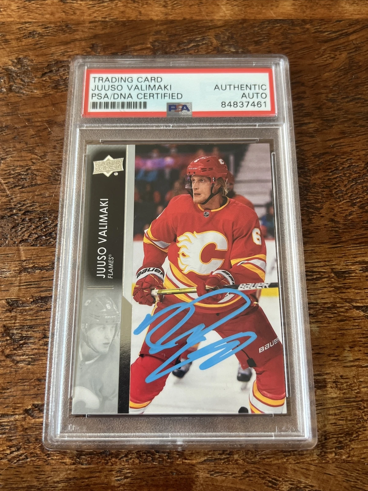 Juuso Valimaki IP Signed Upper Deck Card Psa Dna Coa Slab Flames Autographed