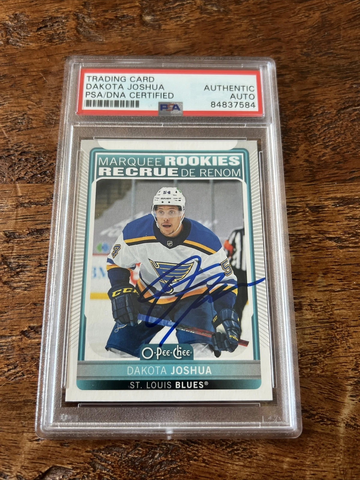 Dakota Joshua IP Signed O Pee Chee RC Card PSA DNA Coa Slab Autographed Blues