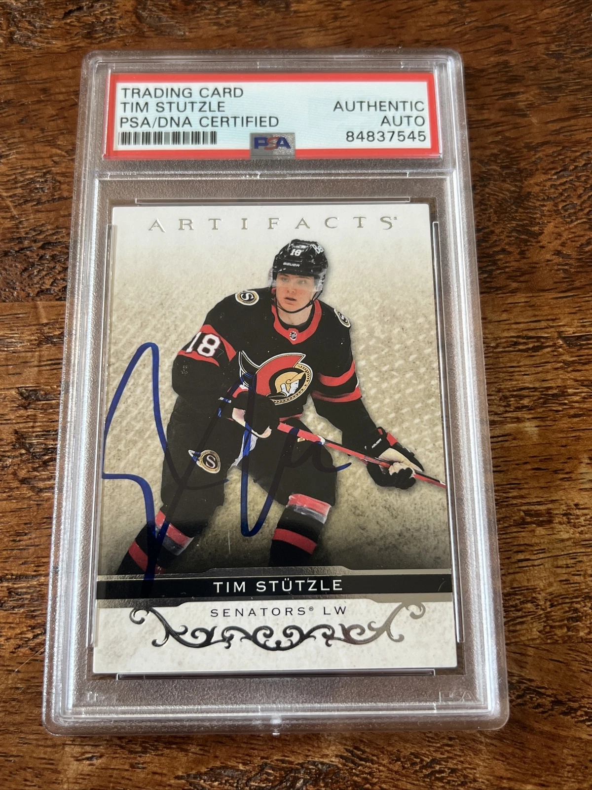 Tim Stutzle IP Signed UD Artifacts Card Psa Dna Coa Slab Senators Autographed
