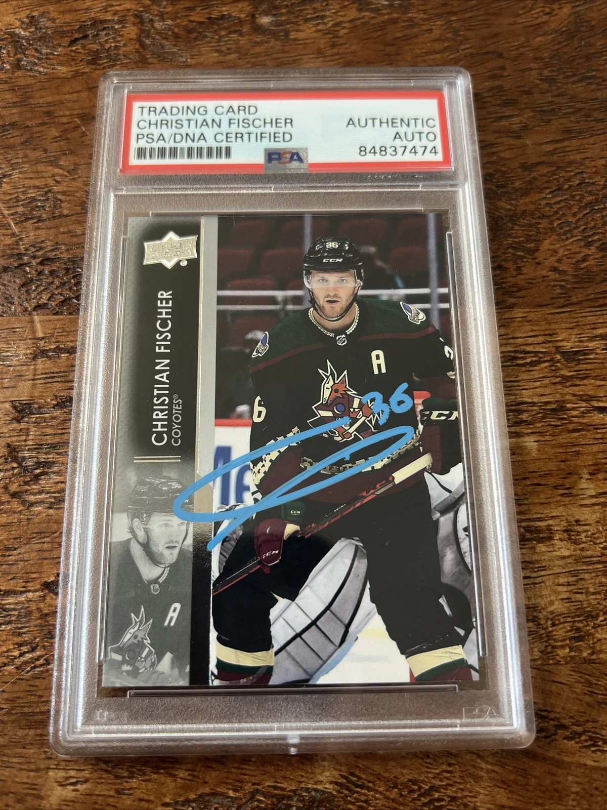 Christian Fischer Signed Upper Deck Card Psa Dna Coa Slab Coyotes Autographed